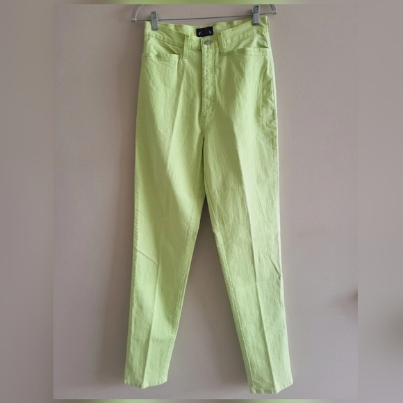 Jeans Womens 8T Tall Long Yellow Denim Skinny Pants High Rise Stretch Preppy - Picture 2 of 12